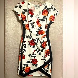 Hilo floral stretchy dress contoured sides